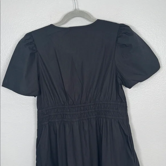 Quince Organic Poplin Cotton Black Tiered Maxi Dress with Pickets size medium - Picture 7 of 10